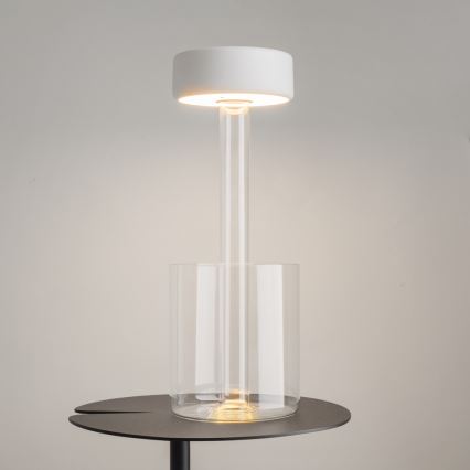 Maytoni MOD229TL-L3W3K1 - LED dimmbare, wiederaufladbare tragbare Tischlampe LED/3W/5V 2200-4000K 2000 mAh weiß/klar