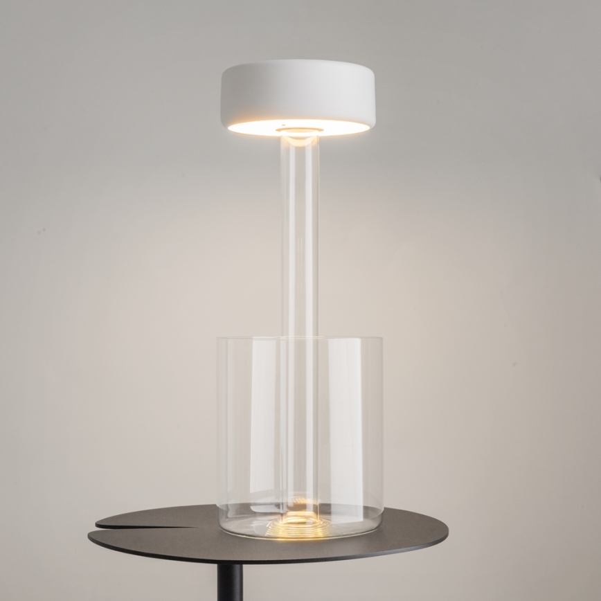 Maytoni MOD229TL-L3W3K1 - LED dimmbare, wiederaufladbare tragbare Tischlampe LED/3W/5V 2200-4000K 2000 mAh weiß/klar