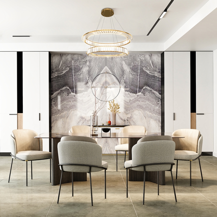 Maytoni P097PL-L90G4K - LED-Kronleuchter an Kabel KRONE LED/90W/230V CRI 90 Ø 102 cm goldfarben