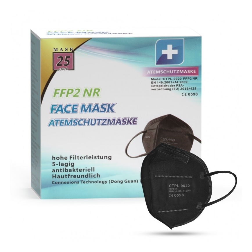 Media Sanex Atemschutzmaske FFP2 NR / KN95 Schwarz 1 Stück