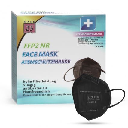 Media Sanex Atemschutzmaske FFP2 NR / KN95 Schwarz 20 Stk.