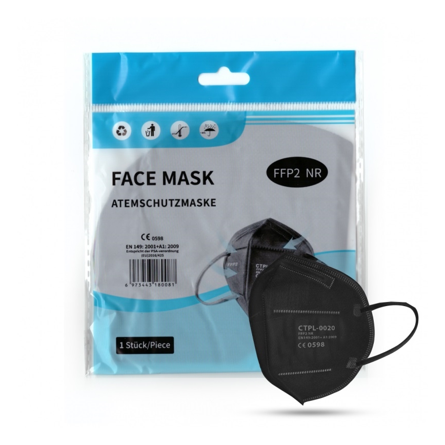 Media Sanex Atemschutzmaske FFP2 NR / KN95 Schwarz 50 Stk.