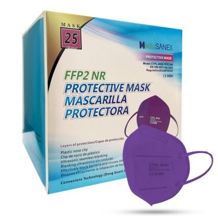 Media Sanex Atemschutzmaske FFP2 NR / KN95 violett 50St.