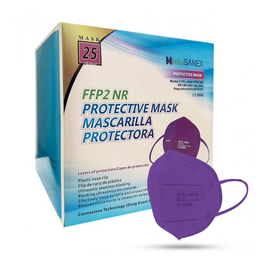Media Sanex Atemschutzmaske FFP2 NR / KN95 violett 50St.