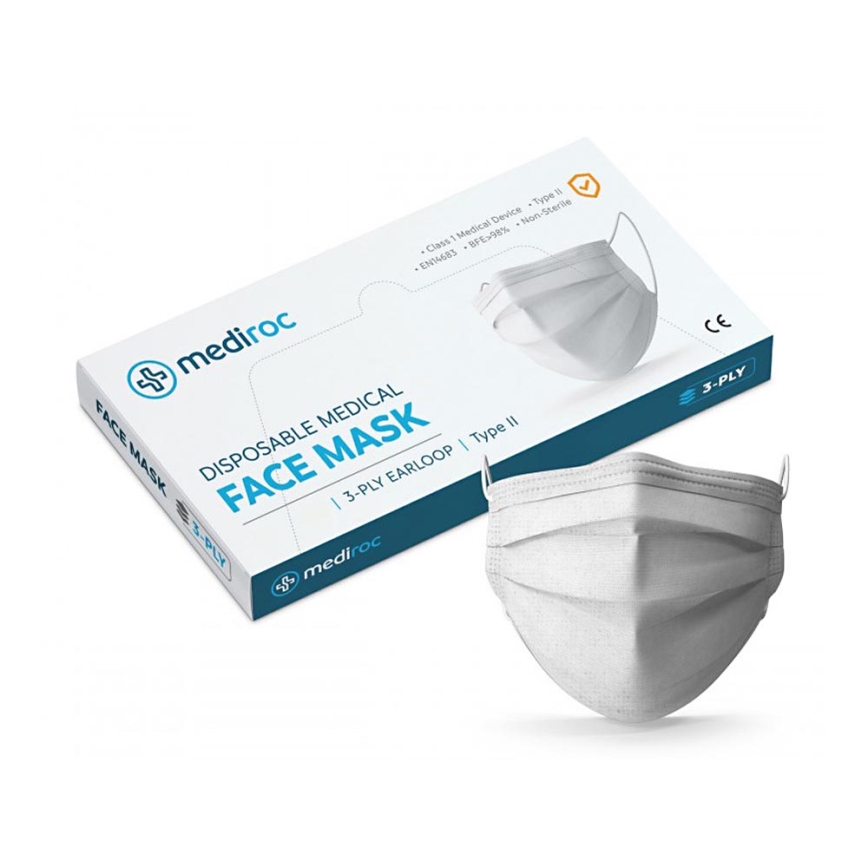 Mediroc - Gesichtsmaske MEDICAL 3 Schichten, BFE98%