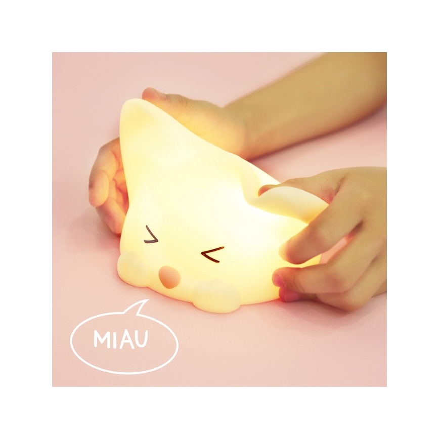 MegaLight - Dimmbare, aufladbare Kinder-Leuchte mit Touch-Funktion (LED RGB) CATTY CAT LED/5V