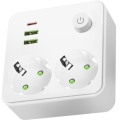 Mehrfachsteckdose mit Schalter LINEA 2x230V + 3x USB-A/-C SCHUKO weiß