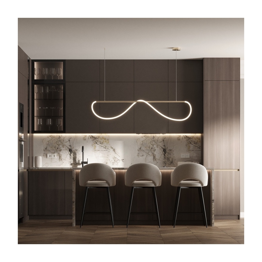 MELECA LED-Pendelleuchte mit Seilaufhängung, 36W/230V, 3000/4000/6000K, 160 cm, goldfarben