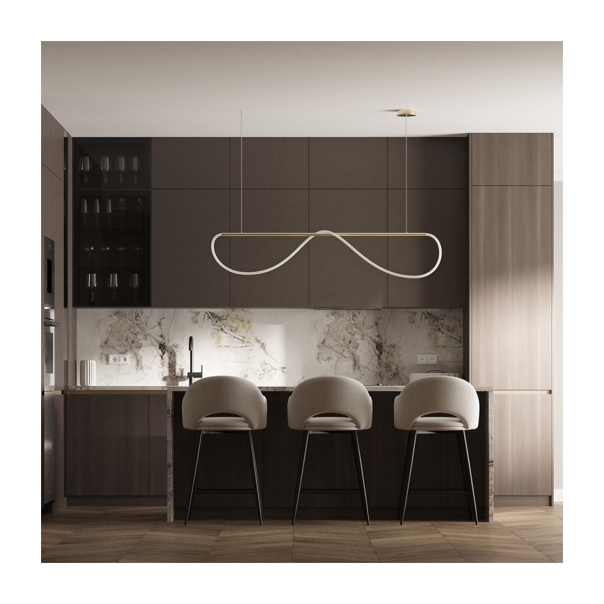 MELECA LED-Pendelleuchte mit Seilaufhängung, 36W/230V, 3000/4000/6000K, 160 cm, goldfarben