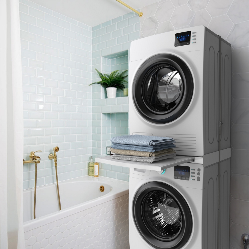 Meliconi 656113 - Unterschrank mit Auszug für Waschmaschine und Trockner, 70 cm, weiß