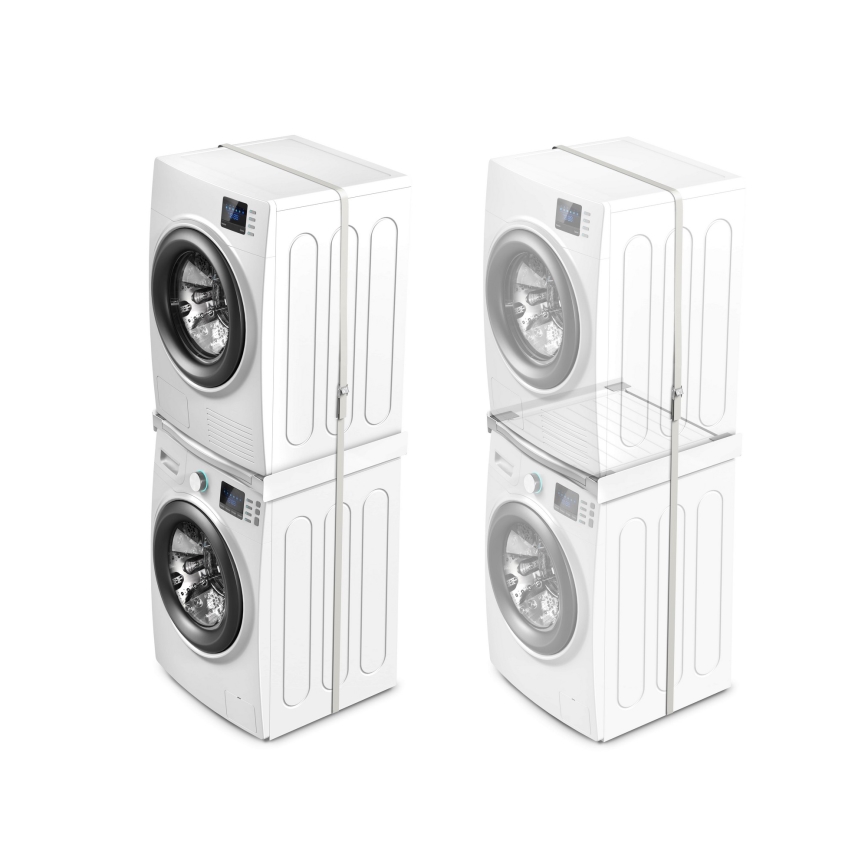 Meliconi 656113 - Unterschrank mit Auszug für Waschmaschine und Trockner, 70 cm, weiß