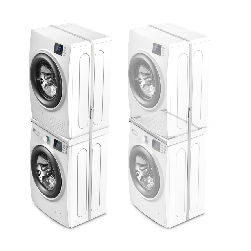 Meliconi 656116 - Stapeladapter für Waschmaschine und Trockner, 47 cm, weiß