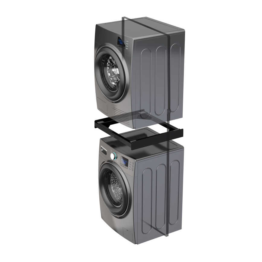 Meliconi 656138 - Zwischenbausatz für Waschmaschine und Trockner 70 cm schwarz