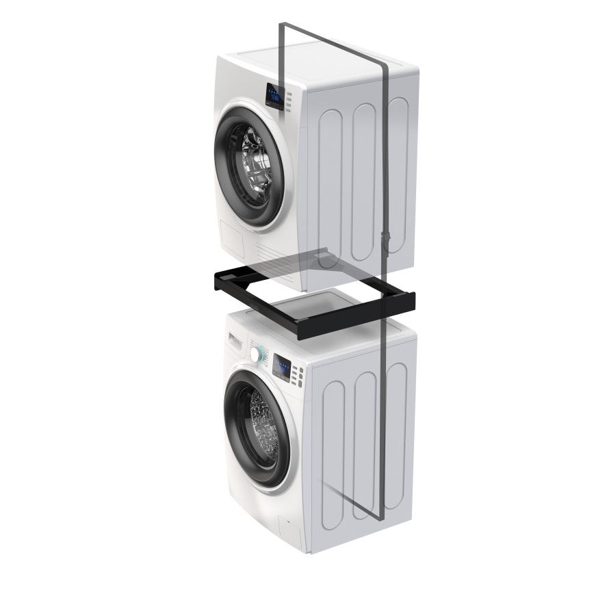 Meliconi 656138 - Zwischenbausatz für Waschmaschine und Trockner 70 cm schwarz