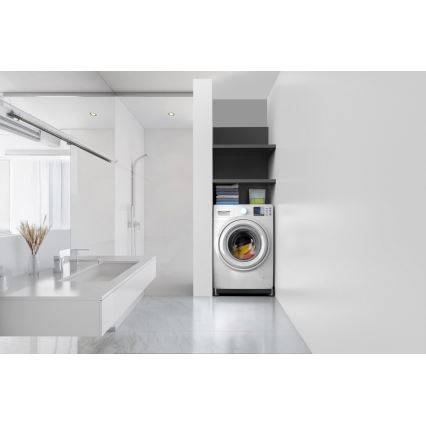 Meliconi 656168 - Antivibrationsmatte für Waschmaschine mit ausziehbaren Rollen, 47 cm, schwarz