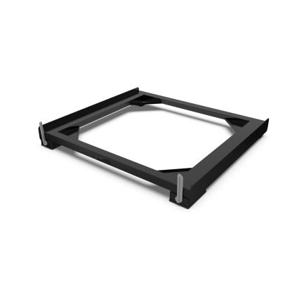 Meliconi 656168 - Antivibrationsmatte für Waschmaschine mit ausziehbaren Rollen, 47 cm, schwarz