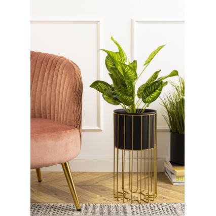 Metall-Blumentopf LOFT 42x20 cm golden/schwarz