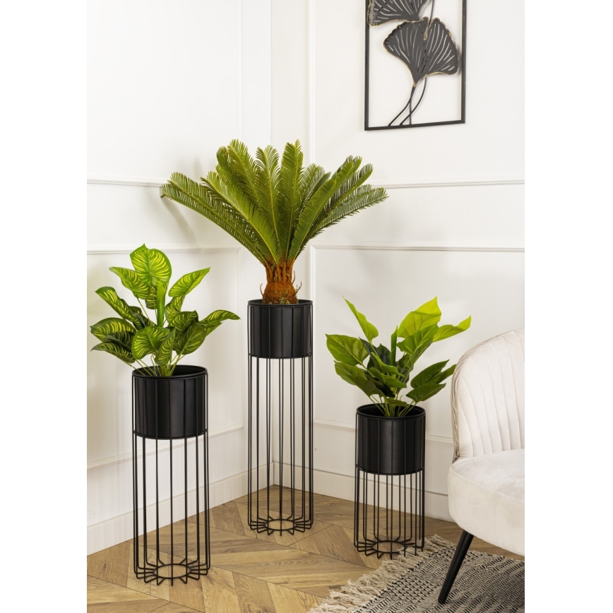 Metall-Blumentopf LOFT 55x20 cm schwarz