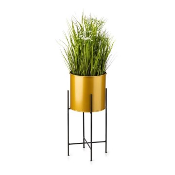 Metall-Blumentopf OSLO 55x21 cm golden/schwarz