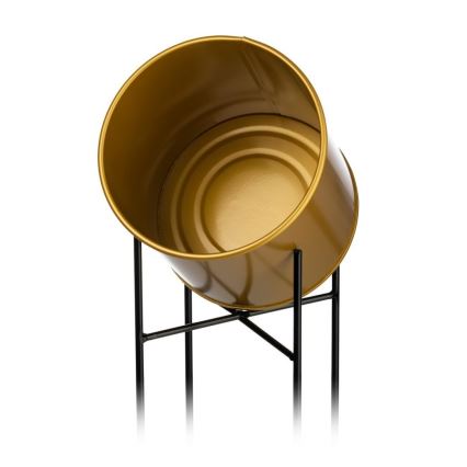 Metall-Blumentopf OSLO 55x21 cm golden/schwarz