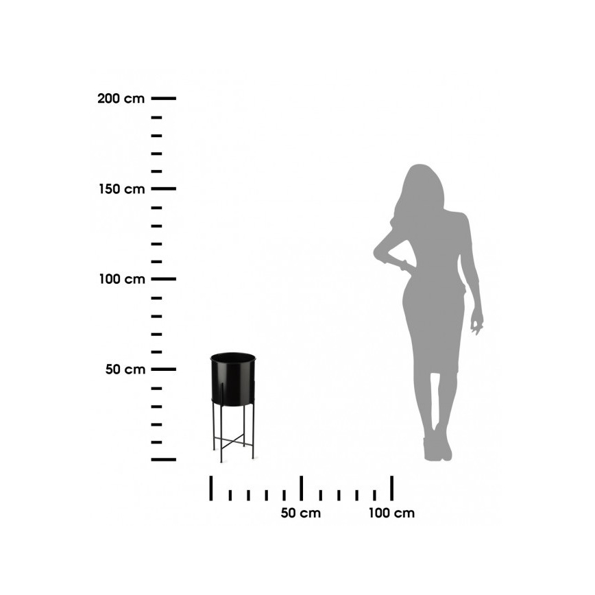 Metall-Blumentopf OSLO 55x21 cm schwarz