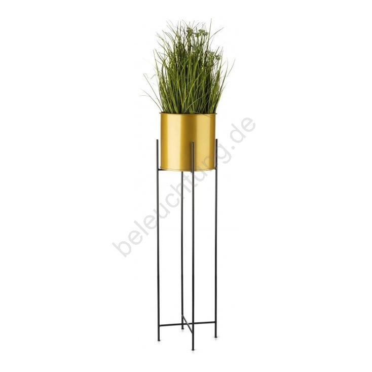 MetallBlumentopf OSLO 95x17 cm golden/schwarz Beleuchtung.de