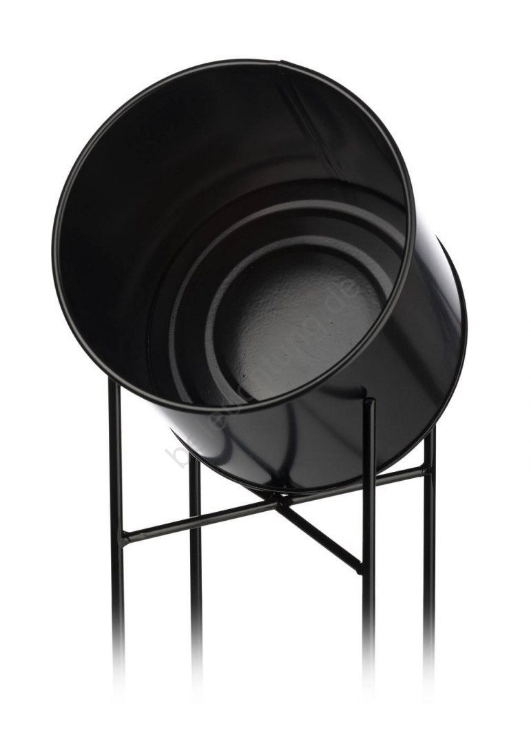 MetallBlumentopf OSLO 95x17 cm schwarz Beleuchtung.de