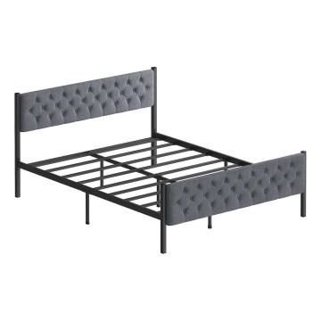 Metall-Doppelbett KAROM 160x200 cm, grau, belastbar bis 200 kg