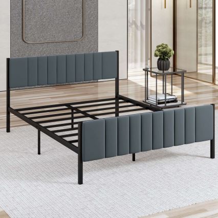 Metall-Doppelbett LUNOR 120x200 cm, Anthrazit, Belastbarkeit 120 kg