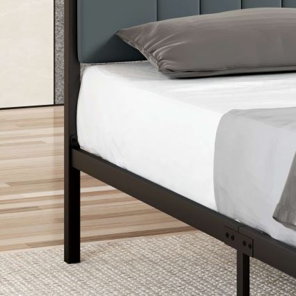 Metall-Doppelbett LUNOR 140x200 cm, anthrazit, Belastbarkeit 200 kg