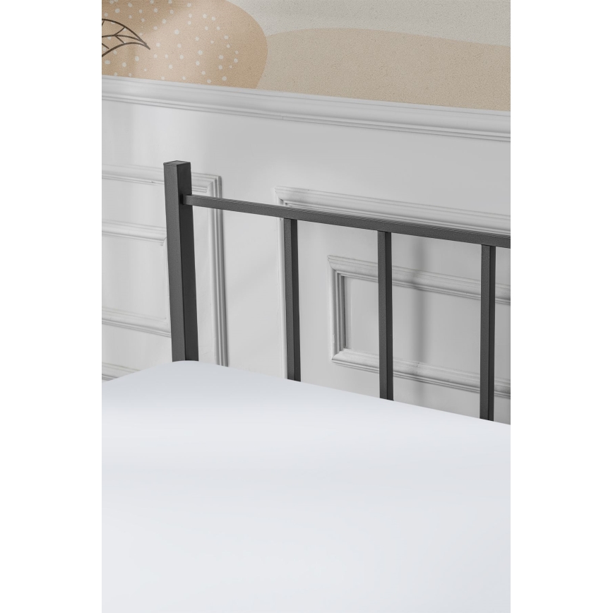 Metall-Doppelbett ORMEL 120x200 cm, schwarz, Belastbarkeit 120 kg