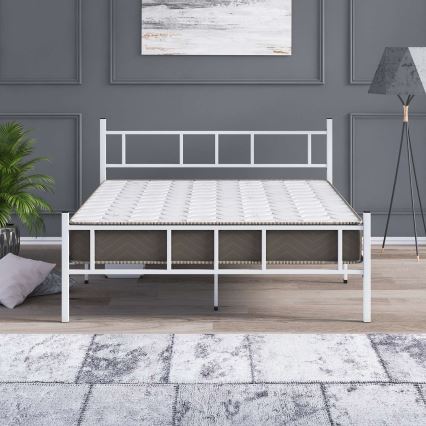 Metall-Doppelbett PIRON 160x200 cm, weiß, Belastbarkeit 200 kg