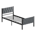 Metall-Einzelbett KAROM 90 x 200 cm, grau, belastbar bis 120 kg