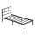 Metall-Einzelbett ROVAN 90x200 cm, schwarz, Belastbarkeit 120 kg
