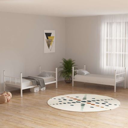 Metall-Etagenbett MAVEN 90x200 cm, weiß, Tragfähigkeit 2x100 kg