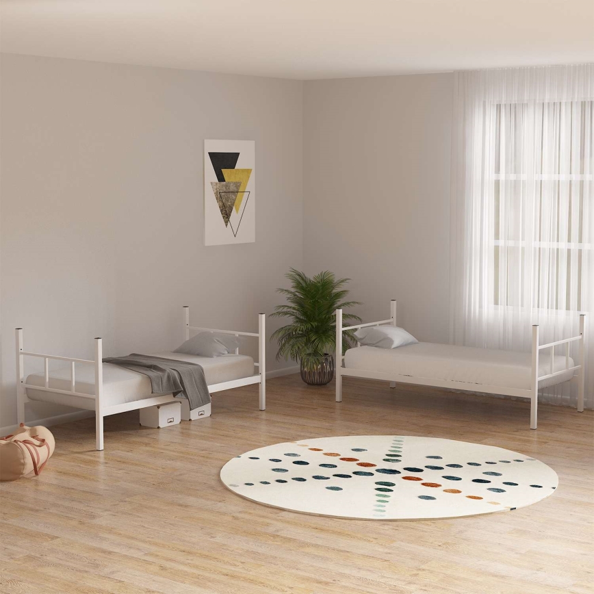 Metall-Etagenbett MAVEN 90x200 cm, weiß, Tragfähigkeit 2x100 kg