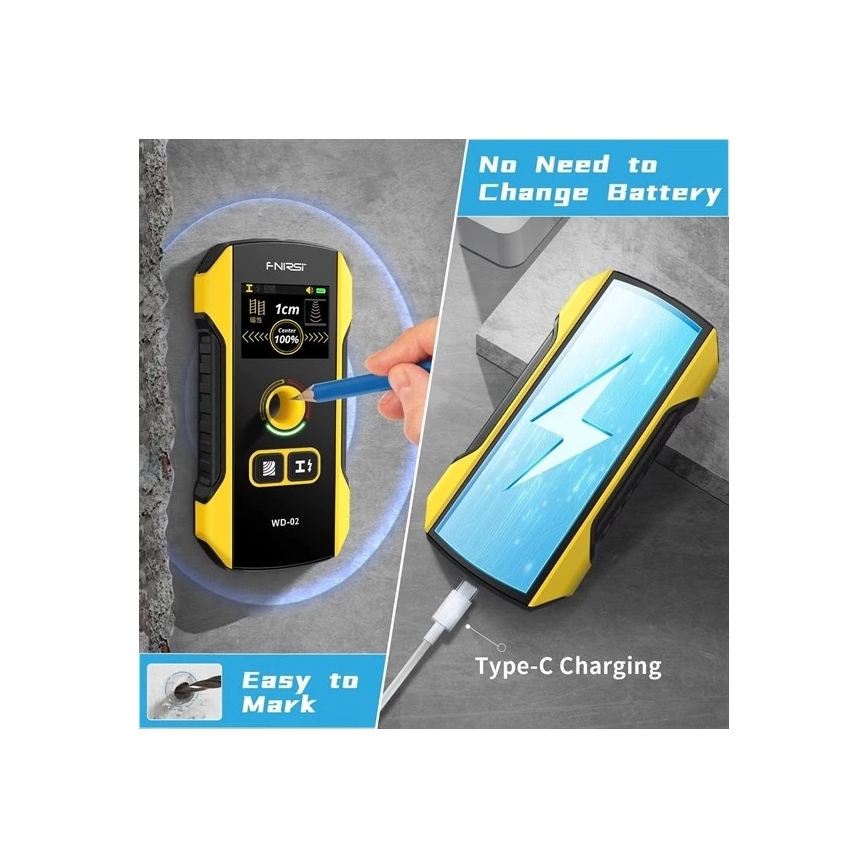 Metall-, Spannungs- und Inhomogenitätsdetektor 300 mAh 5V