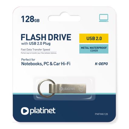 Metall wasserdicht Flash Disk USB 128GB matt Chrom