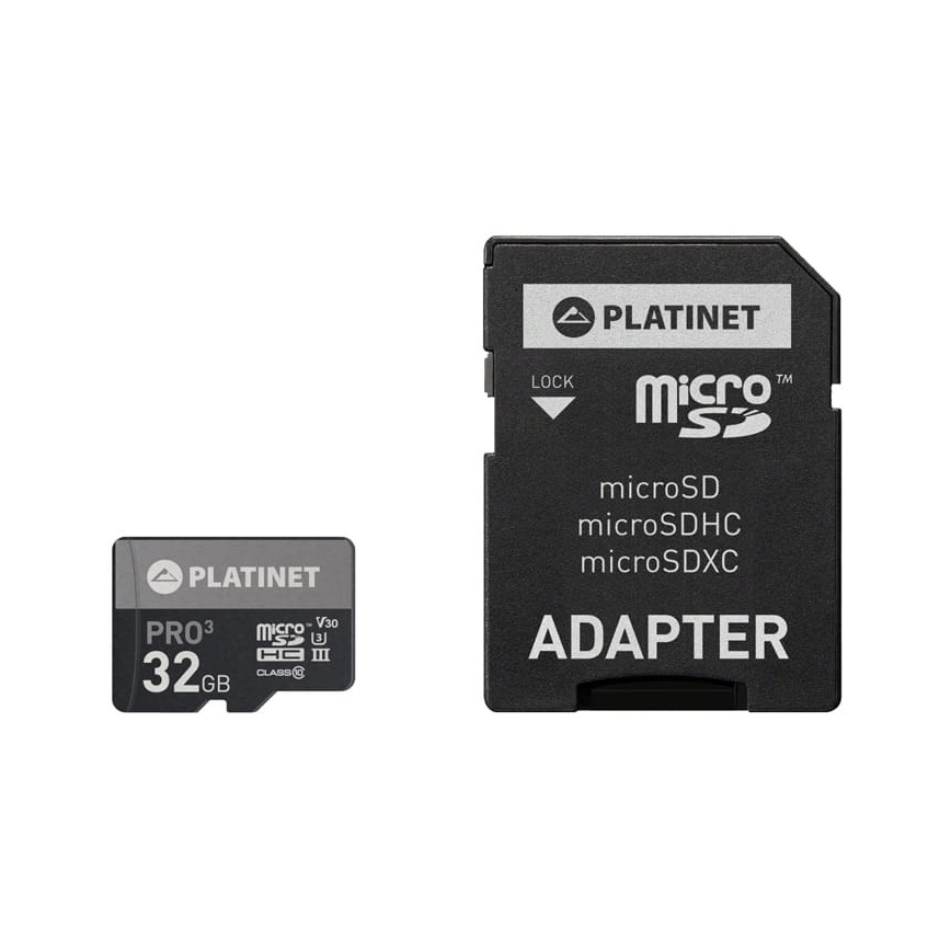 MicroSDHC 32GB U3 Pro 90MB/s + SD-Adapter