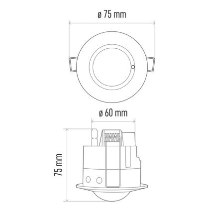 Mikrowellen-Bewegungssensor zum Einbauen MW B 360° 1200W/230V weiß