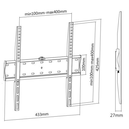 MK FLORIA MKF-17DF441 - Feste TV-Wandhalterung 65" schwarz