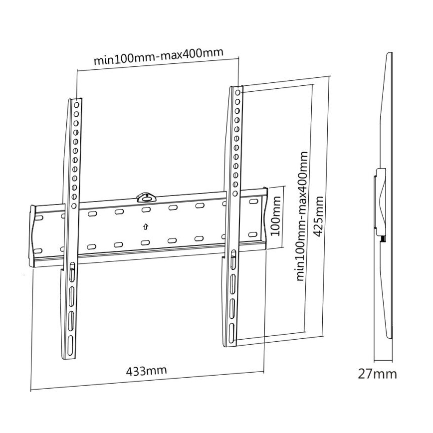 MK FLORIA MKF-17DF441 - Feste TV-Wandhalterung 65" schwarz