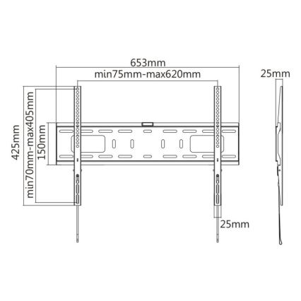 MK FLORIA MKF-17DF641 - Feste TV-Wandhalterung 80" schwarz