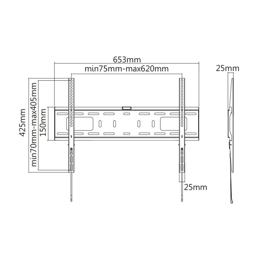 MK FLORIA MKF-17DF641 - Feste TV-Wandhalterung 80" schwarz