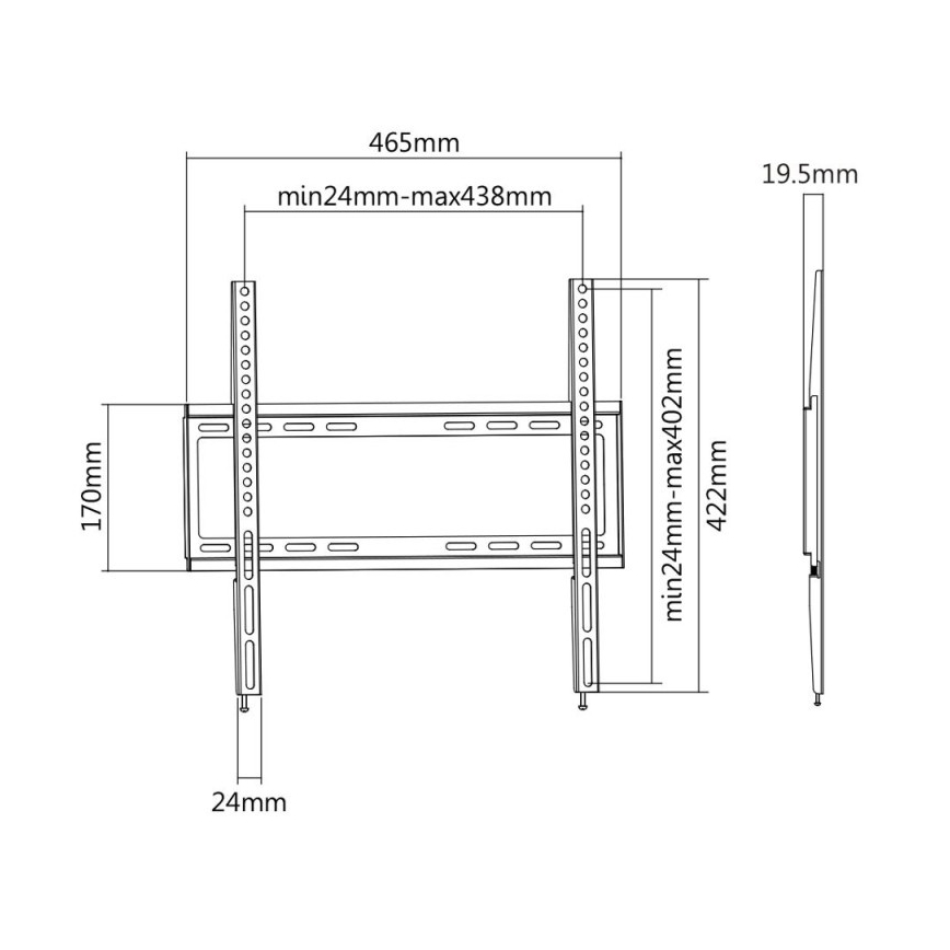 MK FLORIA MKF-20DF447 - Fester Wandhalter für TV 65 Schwarz