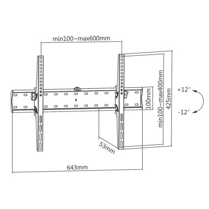 MK FLORIA MKF-23DN640 - Klappbare TV-Wandhalterung 80" schwarz