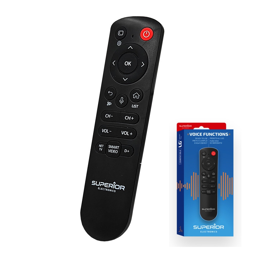 MK FLORIA Superior RC UNI TV LG VOICE - Ersatzfernbedienung für LG-Fernseher, 2x AAA
