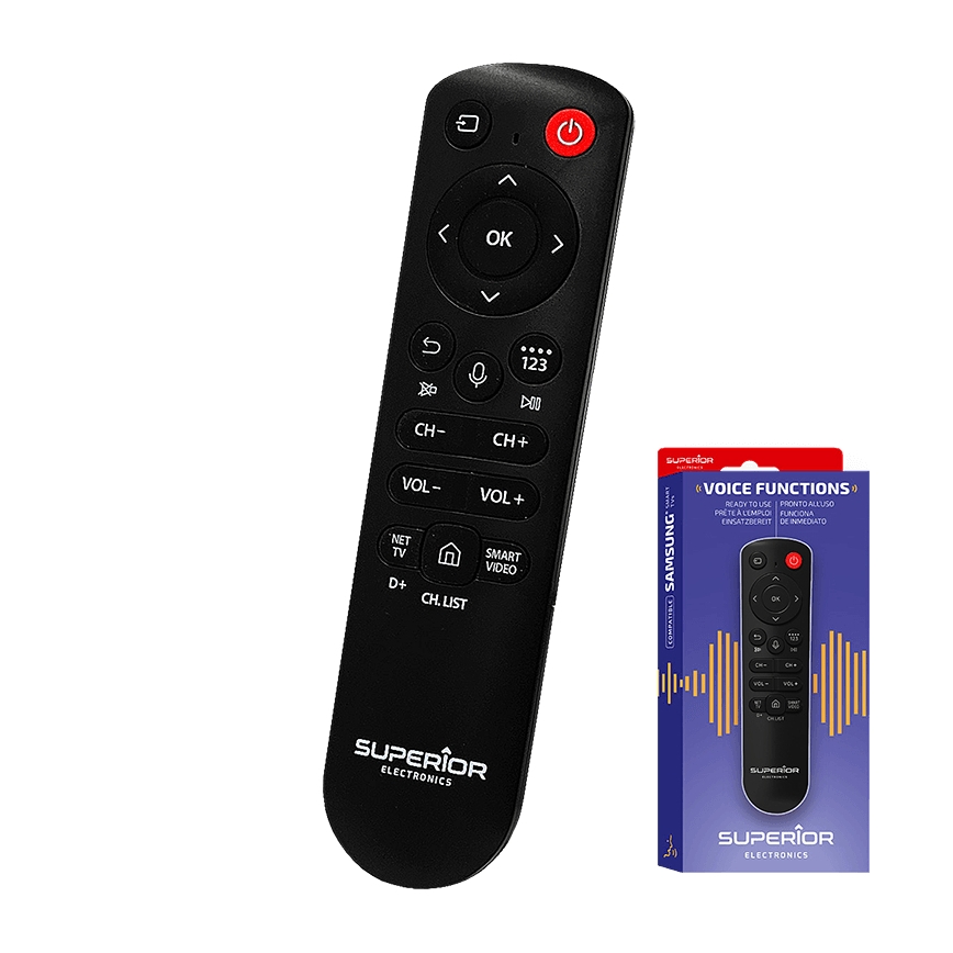 MK FLORIA Superior Samsung Voice - Ersatzfernbedienung für Samsung-Fernseher, 2× AAA