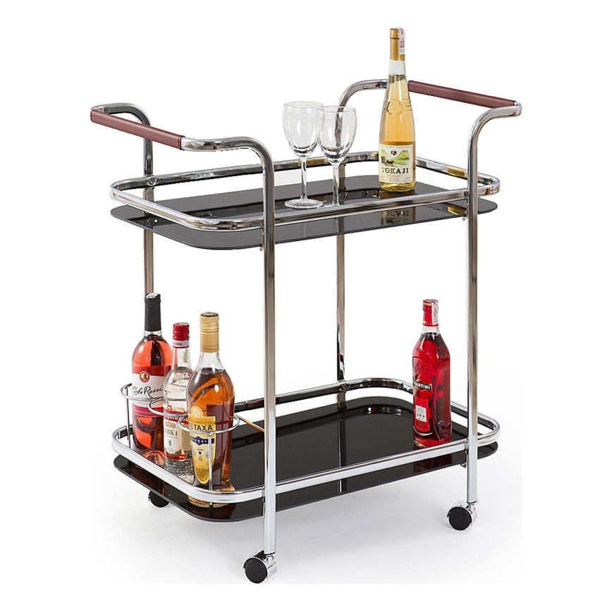 Mobiler Bar-Beistelltisch BAR 74x69 cm glänzendes Chrom