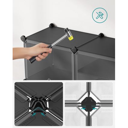 Modulares Regal mit Fächern BOXIFY schwarz